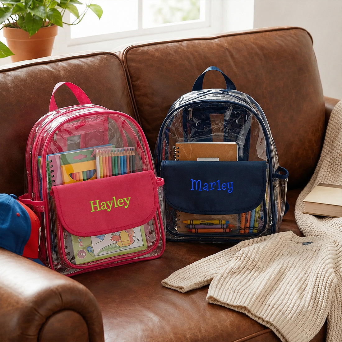 Personalized Clear Backpack Stadium Bag Monogrammed PVC Game Day Bag