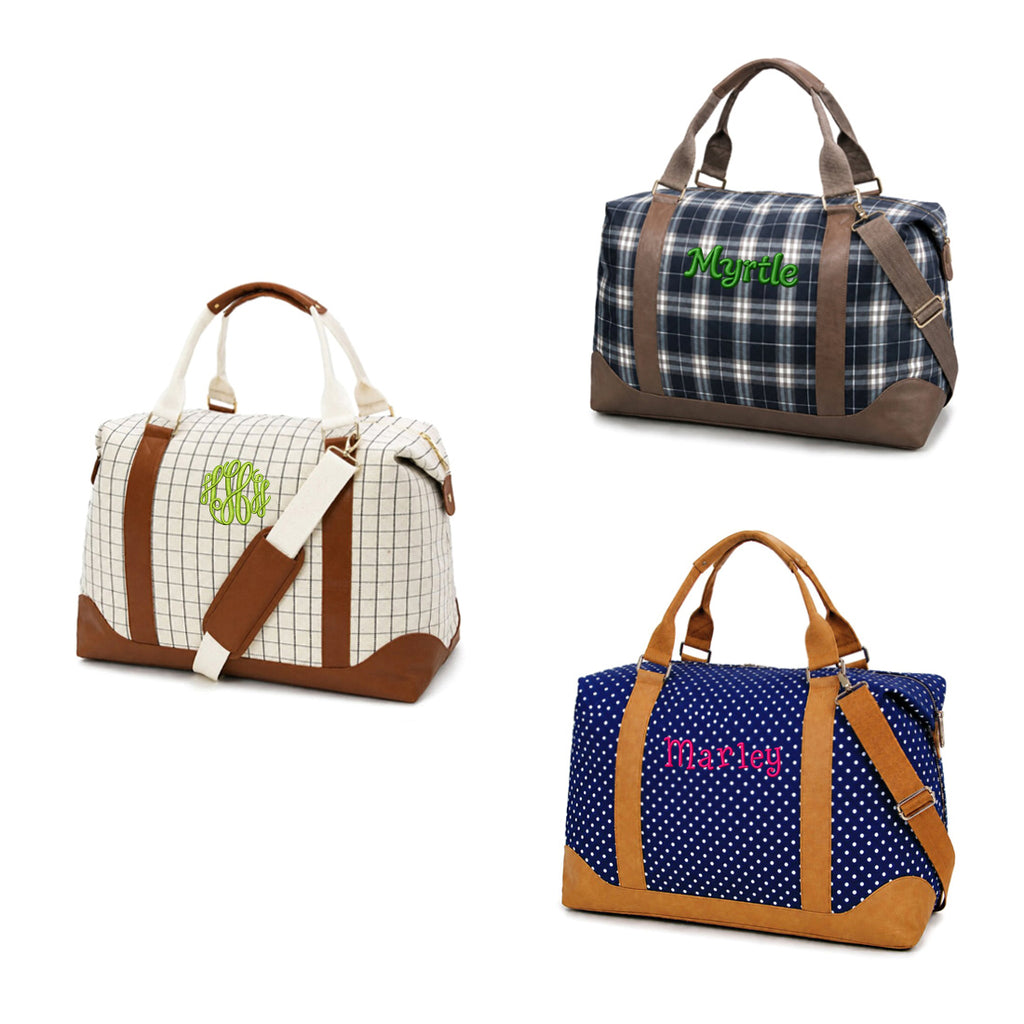 Monogrammed Bag Embroidered Overnight Carry On Duffel