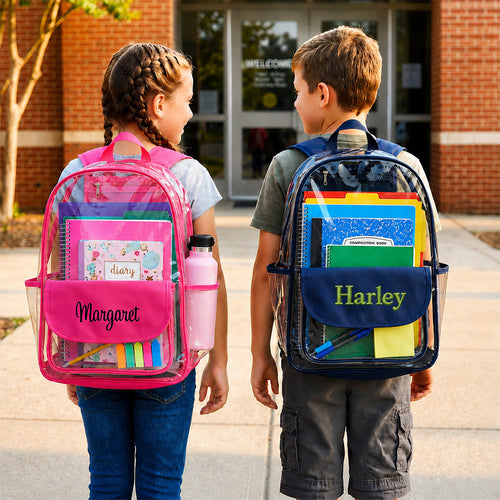 Monogram Clear Backpack Personalized Stadium Bag Game Day Bag
