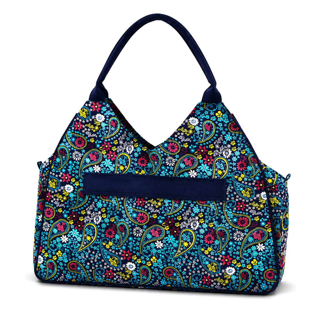 Monogrammed Floral Beach Tote Personalized Waterproof Polyester Bag