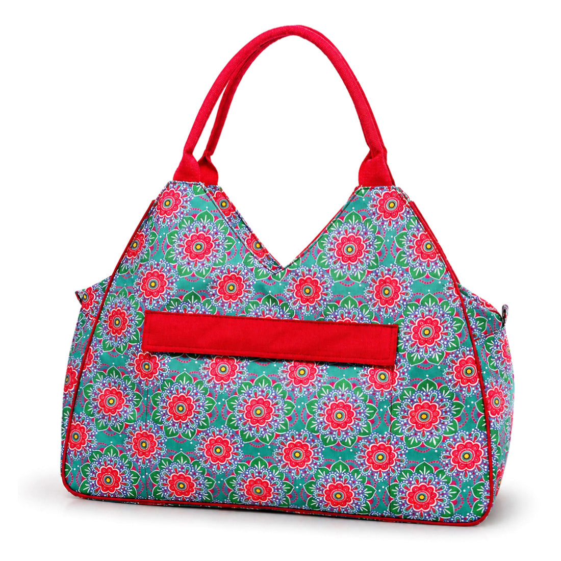 Monogrammed Floral Beach Tote Personalized Waterproof Polyester Bag