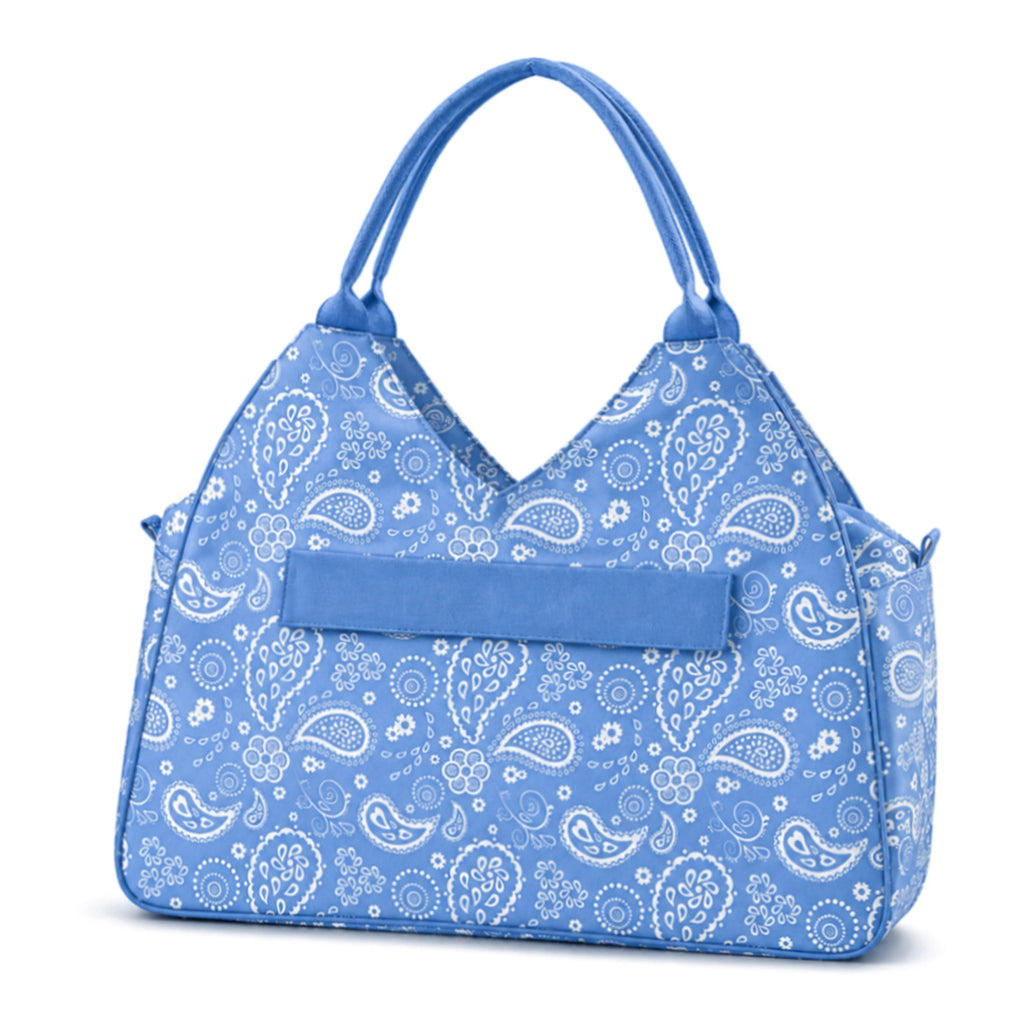 Monogrammed Floral Beach Tote Personalized Waterproof Polyester Bag