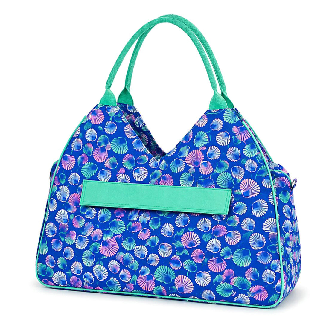 Monogrammed Floral Beach Tote Personalized Waterproof Polyester Bag