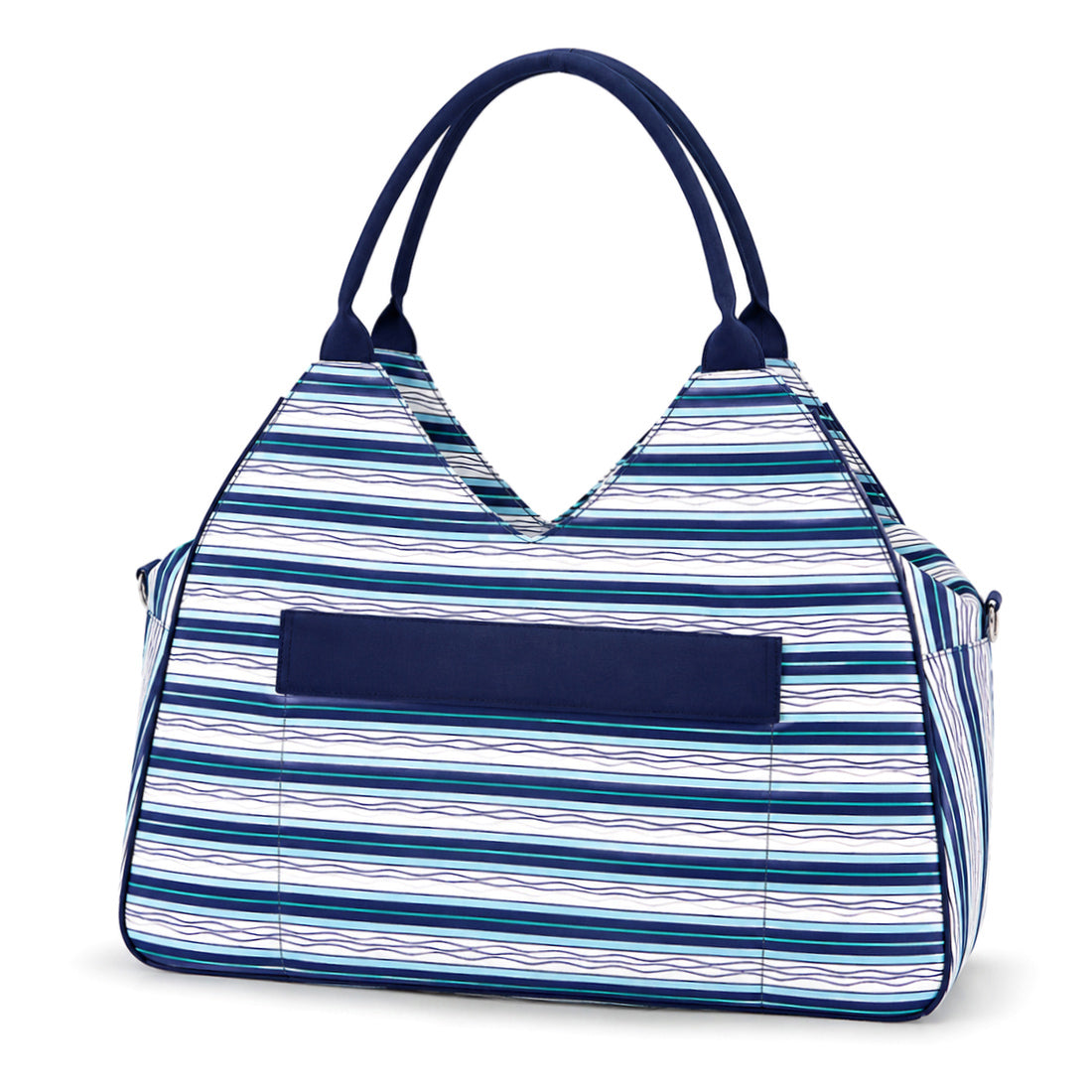 Monogrammed Floral Beach Tote Personalized Waterproof Polyester Bag