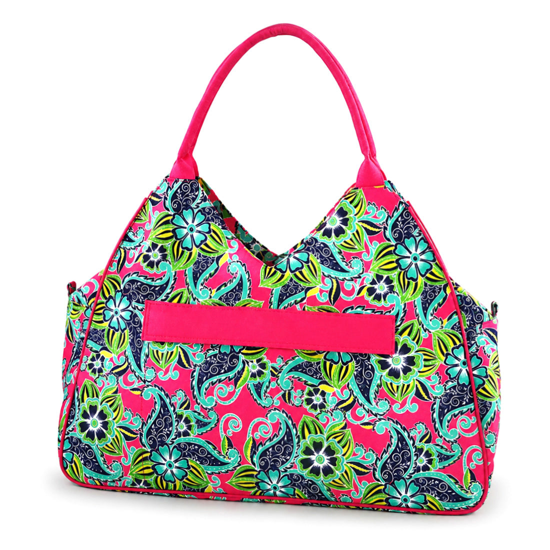 Monogrammed Floral Beach Tote Personalized Waterproof Polyester Bag