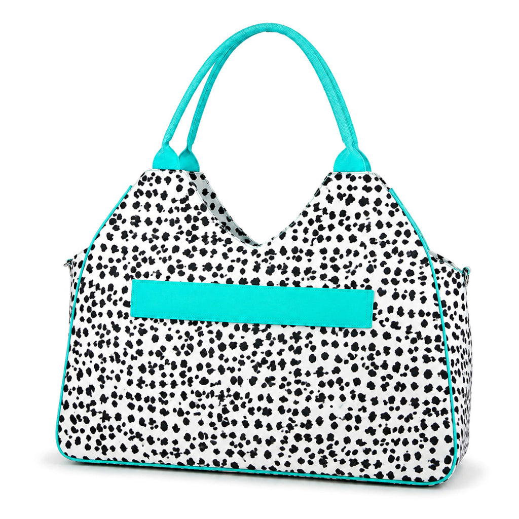 Monogrammed Floral Beach Tote Personalized Waterproof Polyester Bag