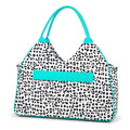 Monogrammed Floral Beach Tote Personalized Waterproof Polyester Bag