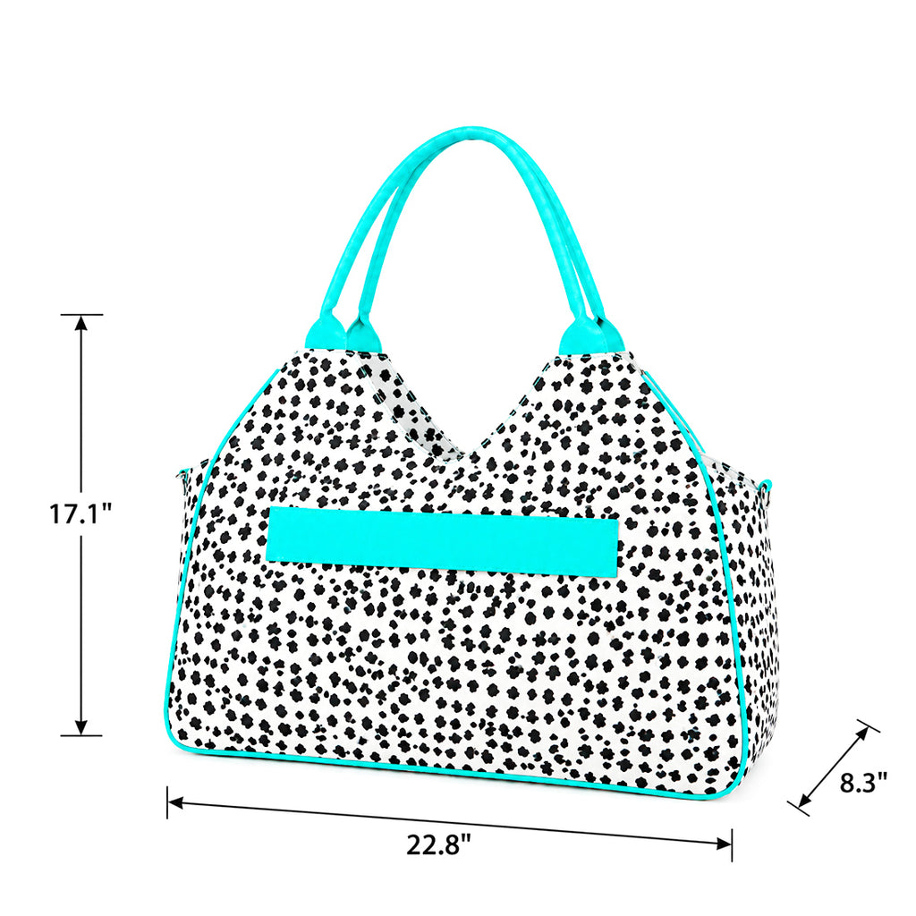 Monogrammed Floral Beach Tote Personalized Waterproof Polyester Bag