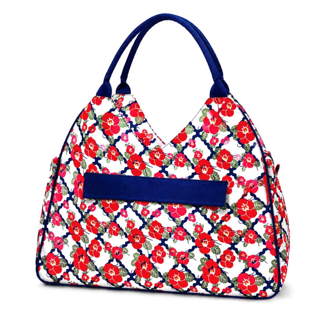 Monogrammed Floral Beach Tote Personalized Waterproof Polyester Bag
