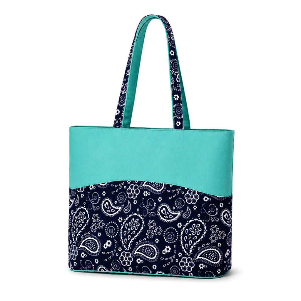 Monogram Zip Top Tote Bag Personalized Shopping Bag