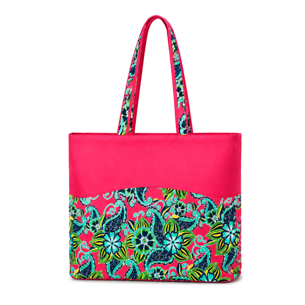 Monogram Zip Top Tote Bag Personalized Shopping Bag