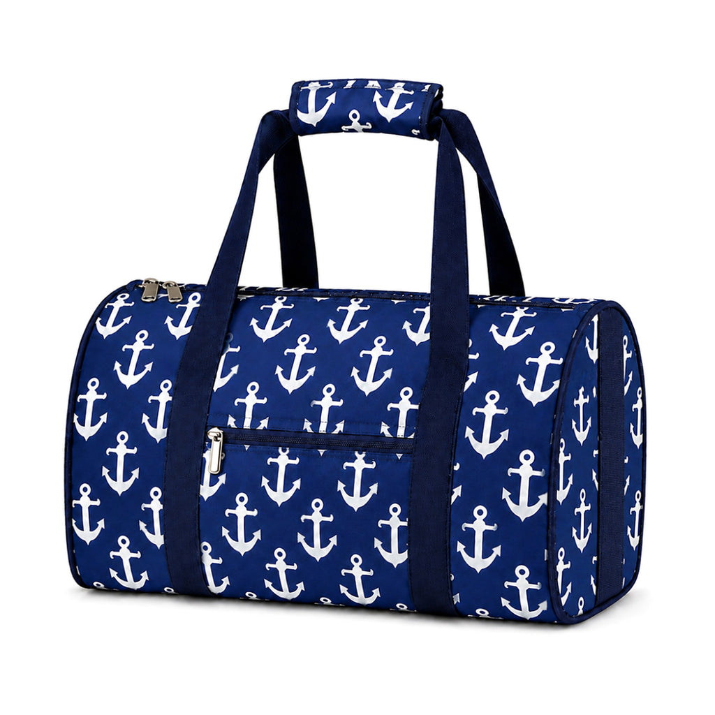 Monogrammed Seersucker Duffel Bag Personalized Overnight Tote