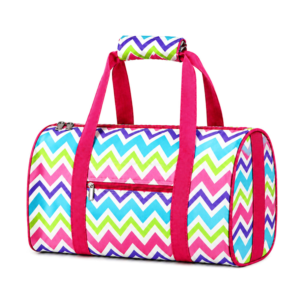 Monogrammed Seersucker Duffel Bag Personalized Overnight Tote