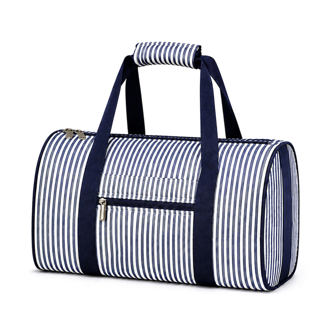 Monogrammed Seersucker Duffel Bag Personalized Overnight Tote