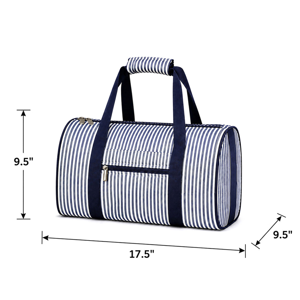 Monogrammed Seersucker Duffel Bag Personalized Overnight Tote