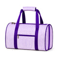 Monogrammed Seersucker Duffel Bag Personalized Overnight Tote