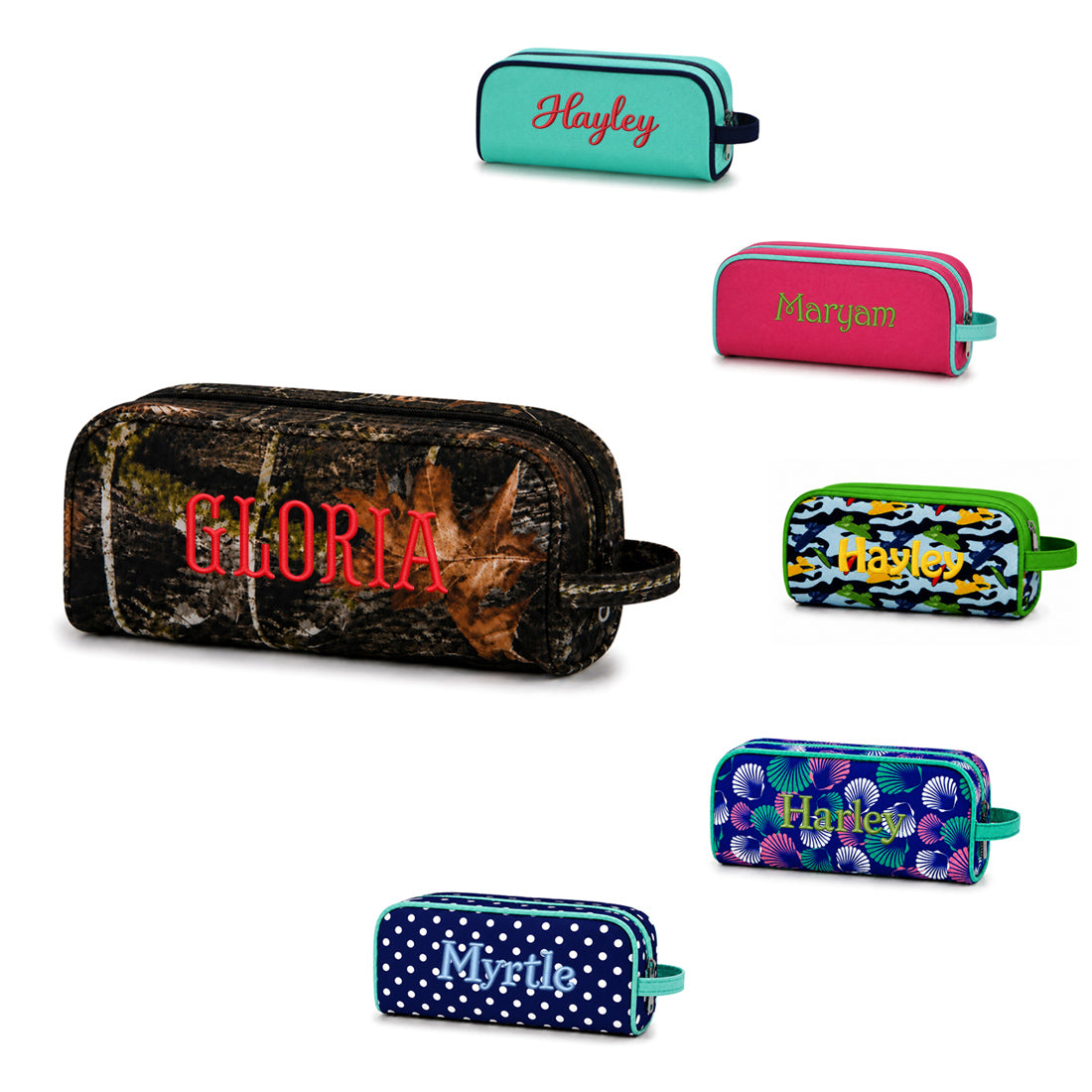 Personalized Floral Pencil Case Monogram Zipper Pouch