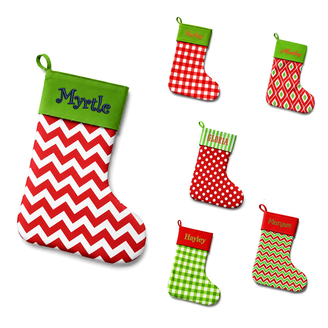 Monogrammed Cotton Stocking Personalized Holiday Decor