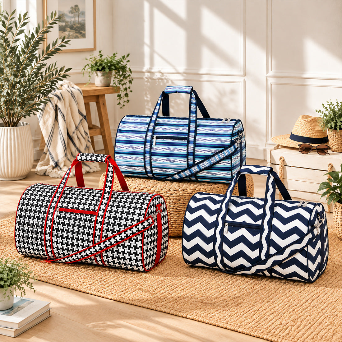 Monogram Duffle Bag Personalized Waterproof Polyester Gym Travel Bag