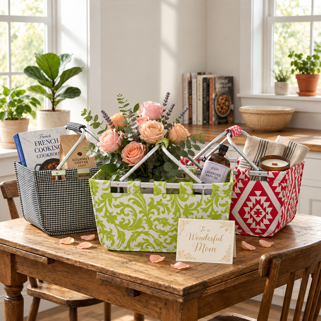 Monogrammed Market Basket Personalized Collapsible Market Tote