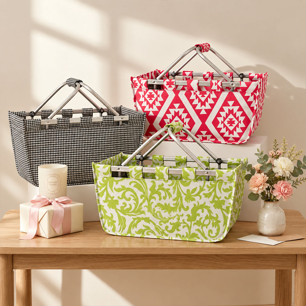 Monogrammed Market Basket Personalized Collapsible Market Tote