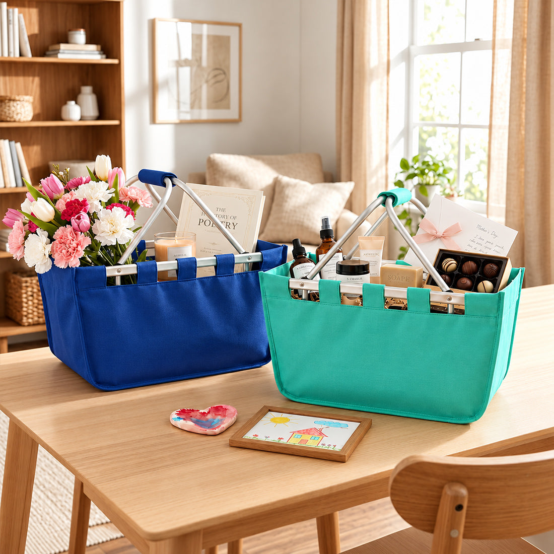 Monogrammed Market Basket Personalized Collapsible Market Tote