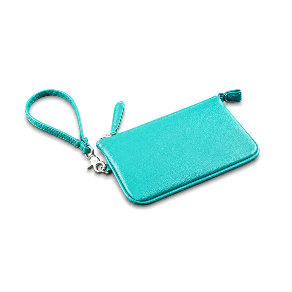 Personalized PU Leather Wristlet Pouch Monogram Zipper Bag