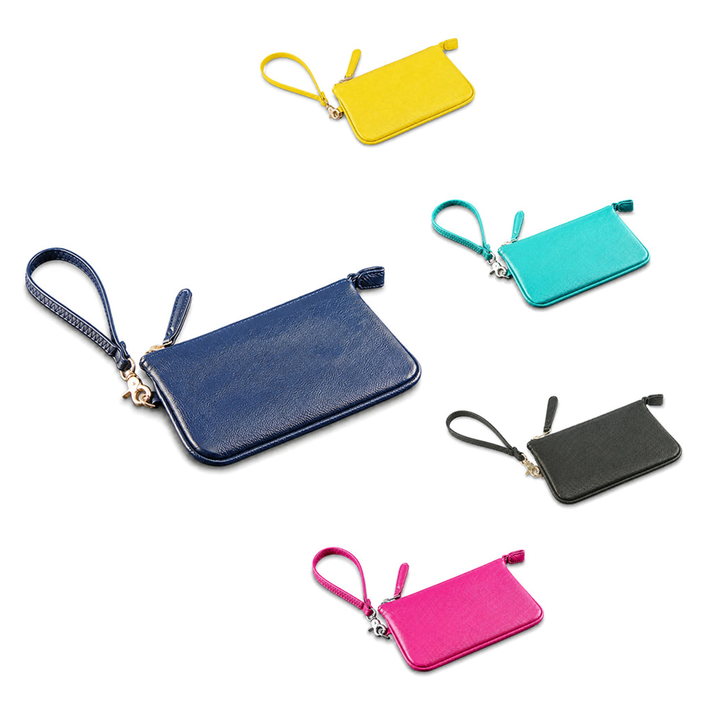 Personalized PU Leather Wristlet Pouch Monogram Zipper Bag