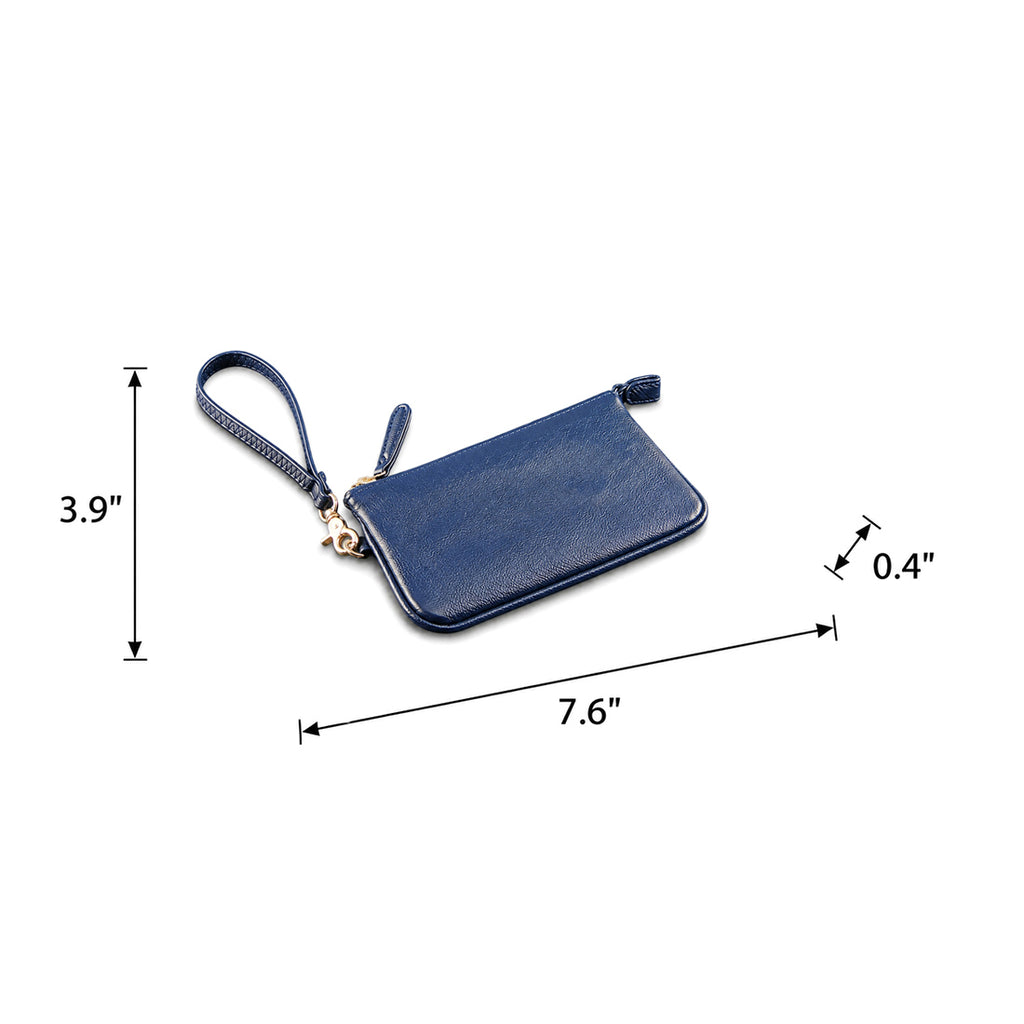 Personalized PU Leather Wristlet Pouch Monogram Zipper Bag